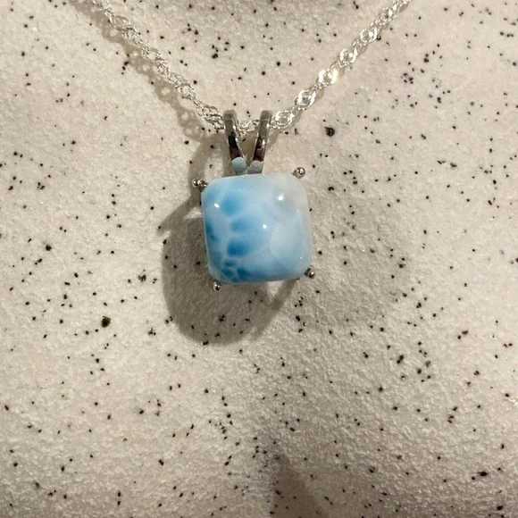 Larimar sterling silver necklace - Picture 2 of 3